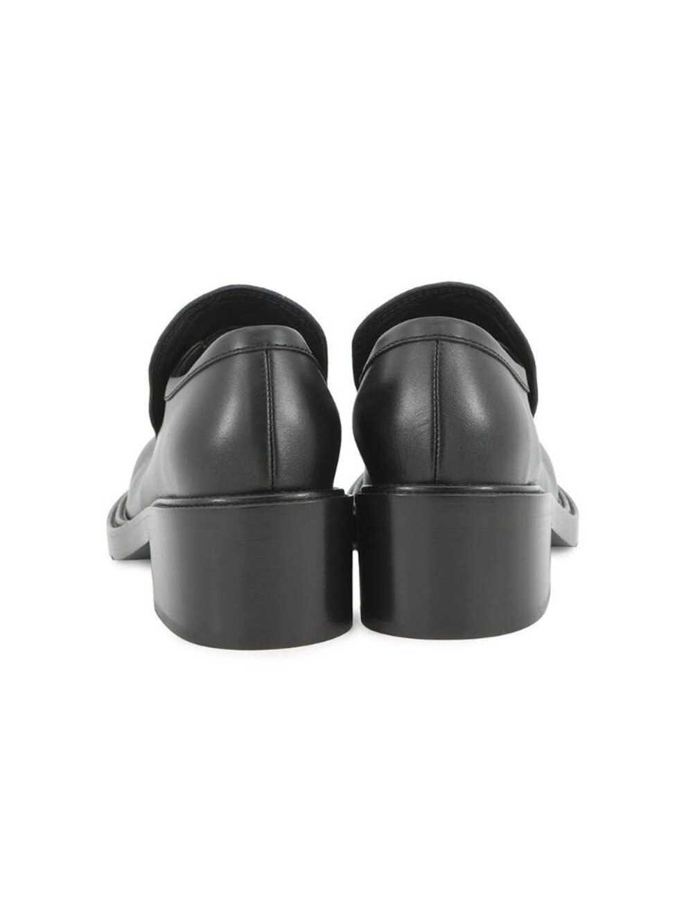 Chanel Loafers CC Logo Leather 37.5 Shoes Black - Picture 3 of 10
